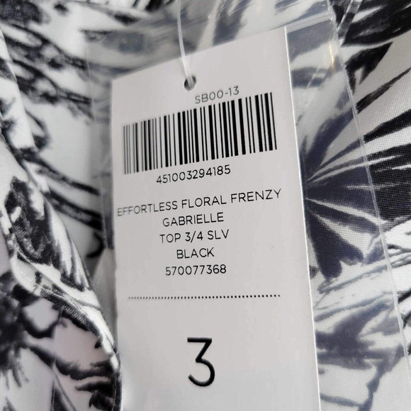 Chicos Shirt Button Up Effortless Floral Gabrielle Womens 3 US XL New White - Picture 6 of 11